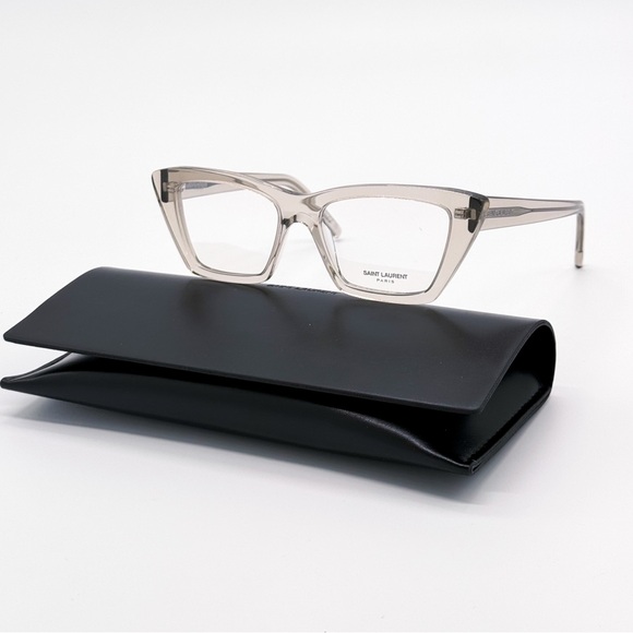 NEW SAINT LAURENT SL 276 MICA OPT 005 GREY CLEAR SL276 005 WOMEN EYEGLASSES - Picture 1 of 11